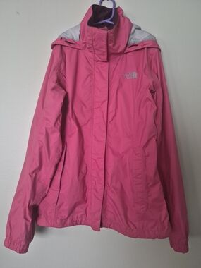 The North Face HyVent Women's XS Pink Waterproof Hooded Rain Jacket Windbreaker